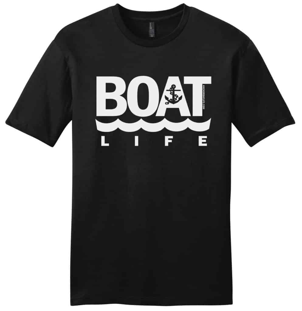 Boat Life Anchor Men's Black T-Shirt Tee - Anchor Bay Life