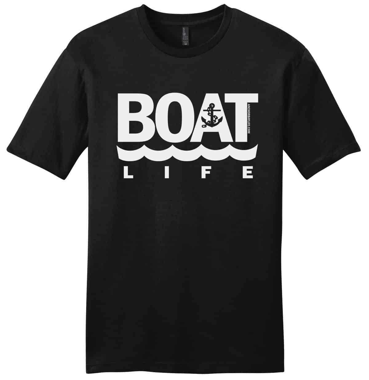 Boat Life Anchor Men's Black T-Shirt Tee - Anchor Bay Life