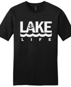 Lake Life Anchor Men's Black T-Shirt Tee