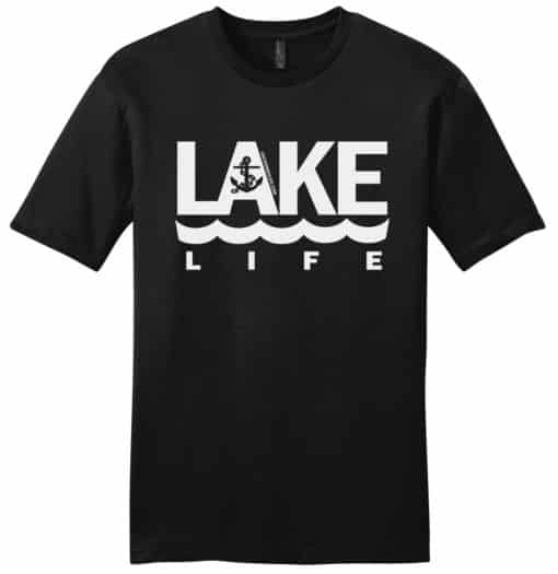 Lake Life Anchor Men's Black T-Shirt Tee