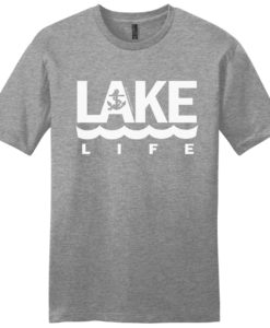 Lake Life Anchor Men's Light Heather Gray Frost T-Shirt Tee