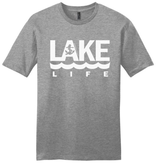 Lake Life Anchor Men's Light Heather Gray Frost T-Shirt Tee