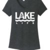 Lake Life Anchor Women's Black Frost V-Neck T-Shirt Tee