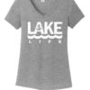 Lake Life Anchor Women's Gray Frost V-Neck T-Shirt Tee