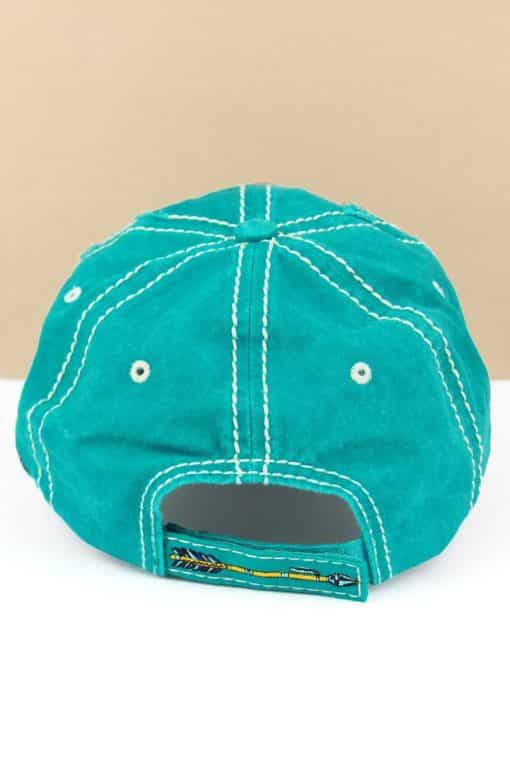 Distressed Turquoise Follow Your Arrow Adjustable Hat - Image 3