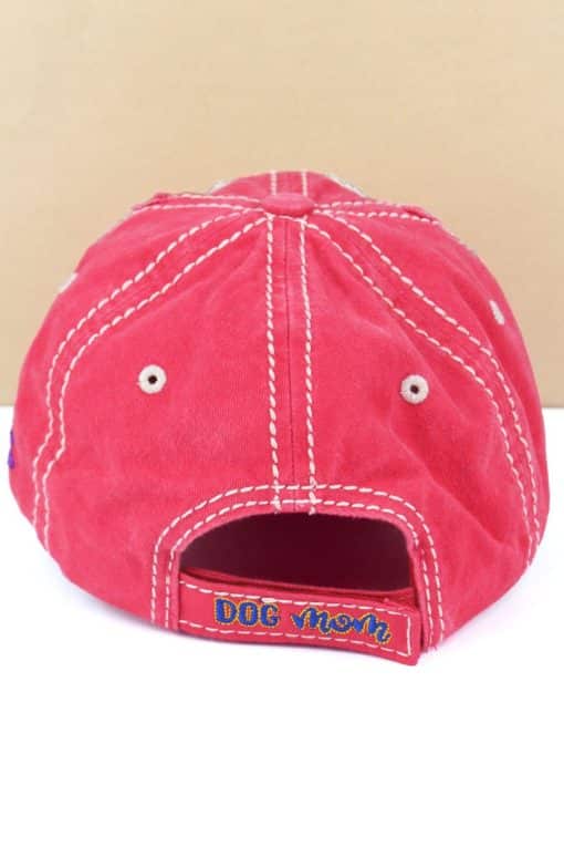 Distressed Salmon Dog Mom Adjustable Hat With Bone - Image 3