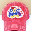 Distressed Salmon Dog Mom Adjustable Hat With Bone