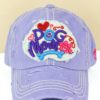 Distressed Lavendar Dog Mom Adjustable Hat With Bone