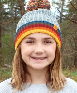 Kid's Gray Play All Day Pom Pom Beanie Hat