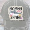 Distressed Steel Gray Mommy Shark Adjustable Hat