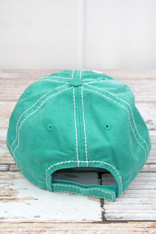 Distressed Turquoise Mommy Shark Adjustable Hat - Image 3