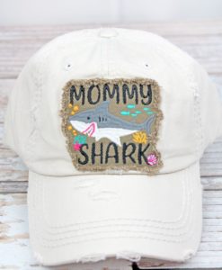 Distressed Stone Mommy Shark Adjustable Hat