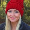 Snowball Fight Knit Red Pom Pom Beanie Hat