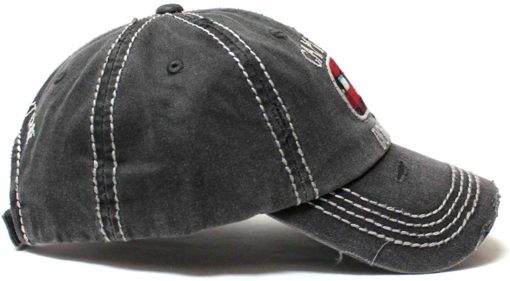 Camping Hair Don't Care Camper Distressed Black Adjustable Hat - Image 3