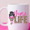 Nurse Life Leopard 11 oz White Ceramic Mug