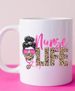 Nurse Life Leopard 11 oz White Ceramic Mug