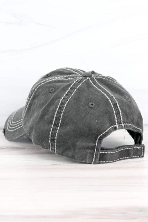 Boat Hair Don't Care Distressed Black Adjustable Hat - Image 2