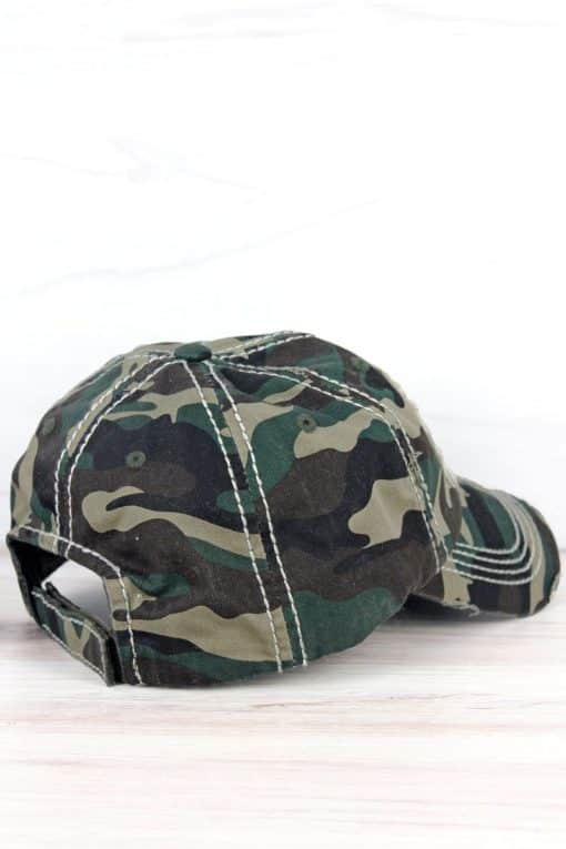 Boat Hair Don't Care Distressed Camo Adjustable Hat - Image 3