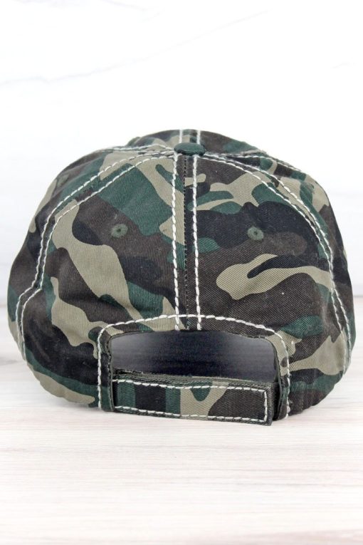 Boat Hair Don't Care Distressed Camo Adjustable Hat - Image 2