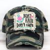 Boat Hair Don't Care Distressed Camo Adjustable Hat