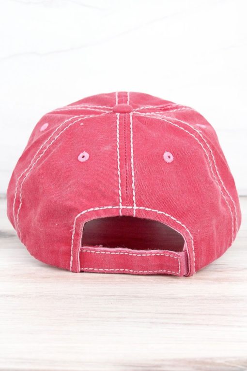 Boat Hair Don't Care Distressed Salmon Adjustable Hat - Image 3