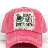 Boat Hair Don't Care Distressed Salmon Adjustable Hat