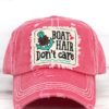 Boat Hair Don't Care Distressed Salmon Adjustable Hat