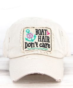 Boat Hair Don't Care Distressed Stone Adjustable Hat