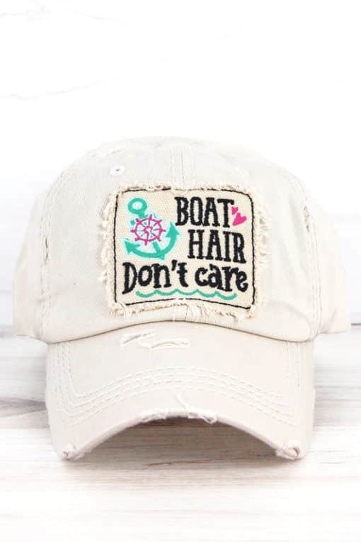 Boat Hair Don't Care Distressed Stone Adjustable Hat