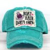 Boat Hair Don't Care Distressed Turquoise Adjustable Hat