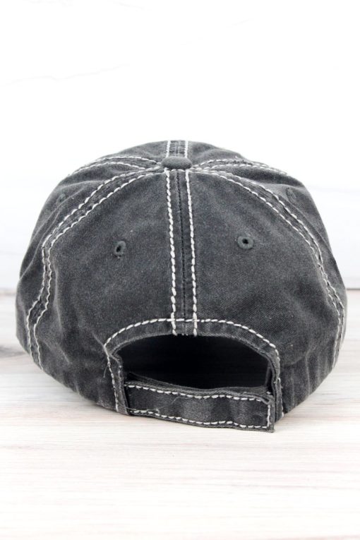 Life Is Better At The Lake Distressed Black Adjustable Hat - Image 3