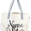 Nurse Life Canvas With Gray Trim 12.25"x 18"x13.5" Tote Bag