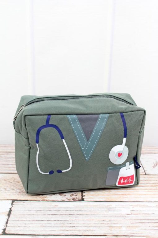 Scrub Life Nurse Moss Gray Cosmetic Bag