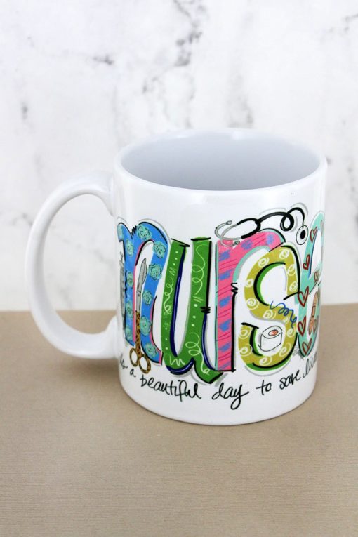 Nursing Doodle 15 oz White Ceramic Mug