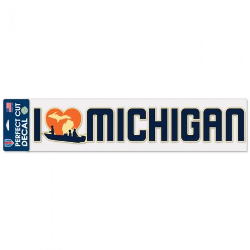 I Love Michigan Perfect Cut 4" x 17" Decal