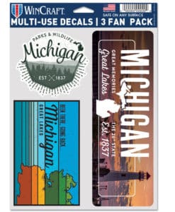 State of Michigan Multi-Use Fan Pack Set of 3 Decals