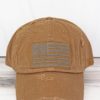 Distressed Timber Brown Subdued Tactical Flag Adjustable Hat