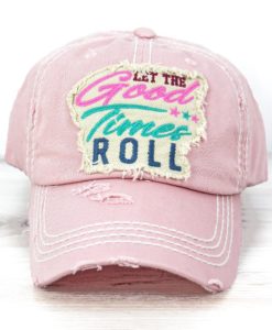 Distressed Rose Let The Good Times Roll Adjustable Hat