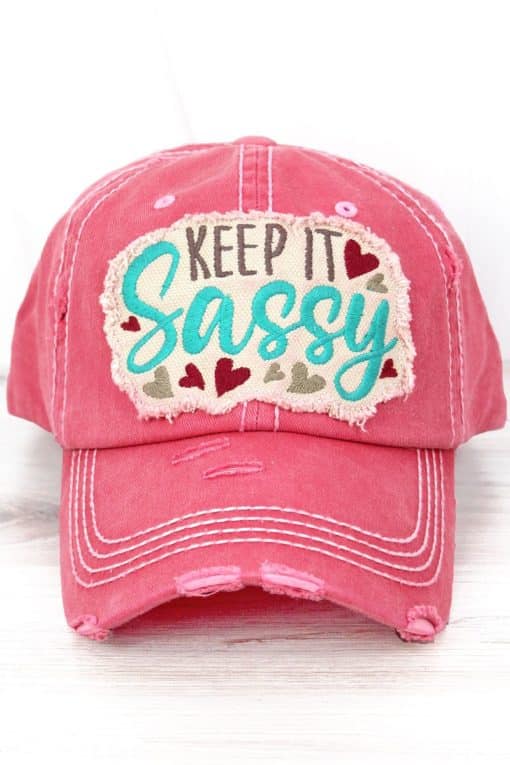 Distressed Salmon Keep It Sassy Adjustable Hat