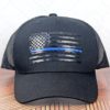 Black With Black Thin Blue Line Flag Adjustable Mesh Hat