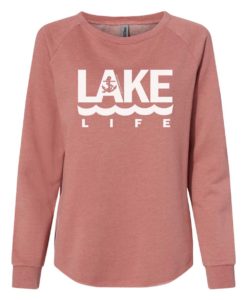 Lake Life Anchor Women's Rose Crew Soft Wave Wash Sweatshirt