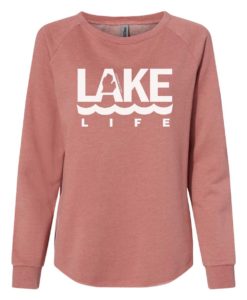 Michigan Lake Life Women's Rose Crew Soft Wave Wash Sweatshirt