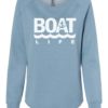 Boat Life Women's Misty Blue Crew Soft Wave Wash Sweatshirt