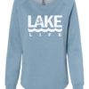 Lake Life Anchor Women's Misty Blue Crew Soft Wave Wash Sweatshirt