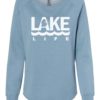 Michigan Lake Life Women's Misty Blue Crew Soft Wave Wash Sweatshirt