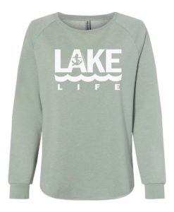 Lake Life Anchor Women's Sage Crew Soft Wave Wash Sweatshirt