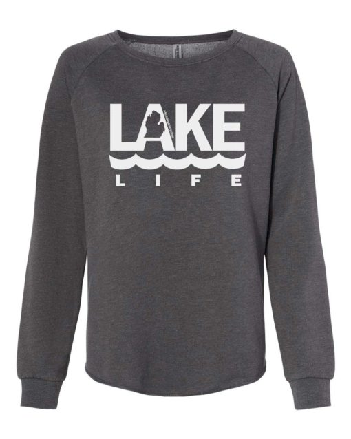 Michigan Lake Life Women's Shadow Crew Soft Wave Wash Sweatshirt