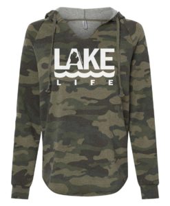 Michigan Lake Life Women's Forest Camo Heather Pullover Hoodie