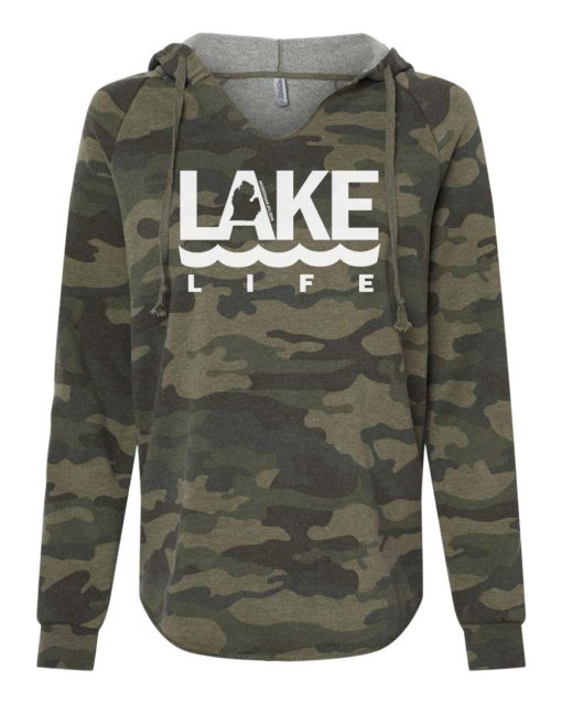 Michigan Lake Life Women's Forest Camo Heather Pullover Hoodie