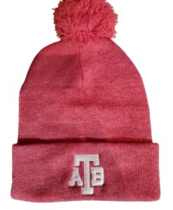 Anchor Bay Tars Heather Red Beanie Winter Pom Cuff Knit Hat